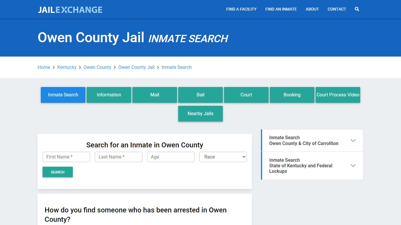 Owen County Jail, KY Inmate Search: Roster & Mugshots - Jail Exchange